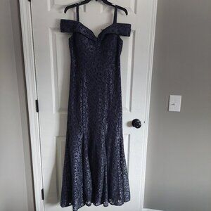 R & M Richards Formal Long Dress Grey Size 12 Mother of Bride Groom
